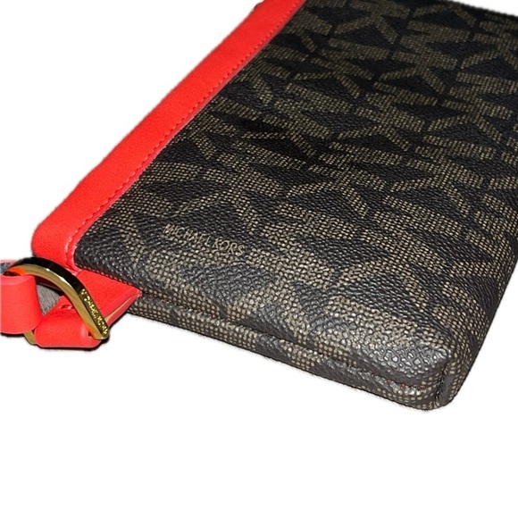 MICHAEL Michael Kors Brown/Red Signature Coated Canvas and Leather Belt Bag - Picture 8 of 15